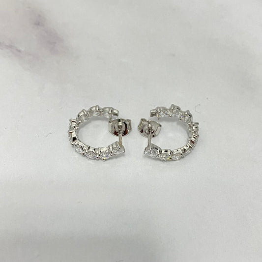 14K White Gold Lab Diamond Luxury Stud Earrings 1.80Ct Lab Dia Vs / 2.8gr