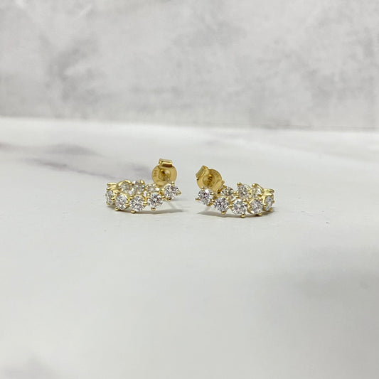 14K Yellow Gold Lab Diamond Luxury Stud Earrings 1.80Ct Lab Dia Vs / 2.83gr