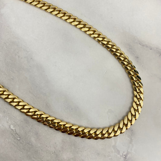 14K Yellow Gold Cuban Links / 129.91gr / 8mm / 24in