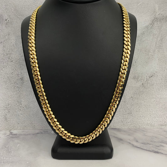 14K Yellow Gold Cuban Links / 129.91gr / 8mm / 24in