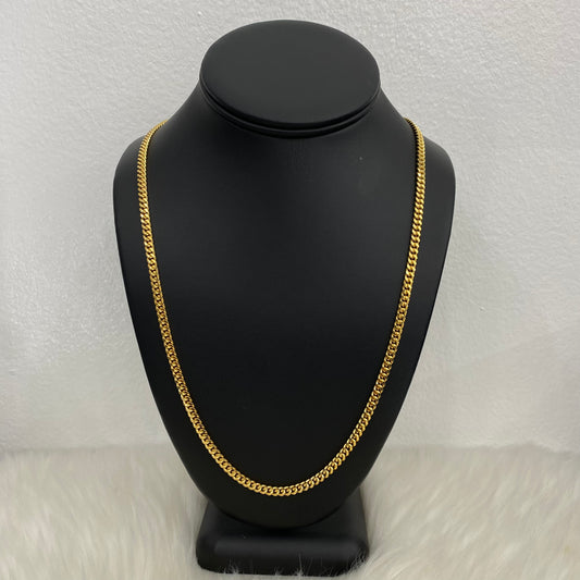 10K Yellow Gold Micro Cuban / 30.8gr / 4.2mm / 24in