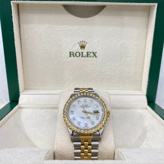 Rolex 36Mm Day Just Two Tone All Original Dia Bezel/Dia Dial