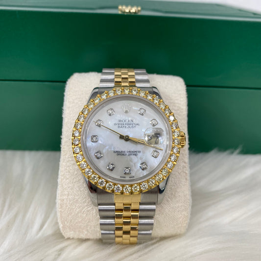 Rolex 36Mm Day Just Two Tone All Original Dia Bezel/Dia Dial