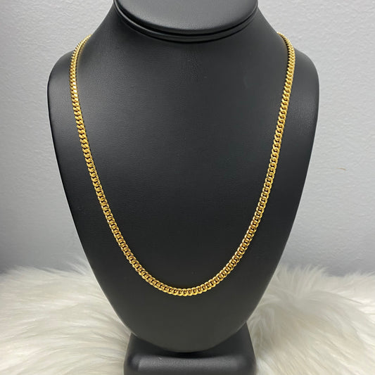 10K Yellow Gold Micro Cuban / 27.4gr / 4.2mm / 22in
