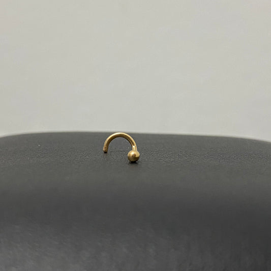 18K Yellow Gold Nose Stud Piercing / 0.1gr