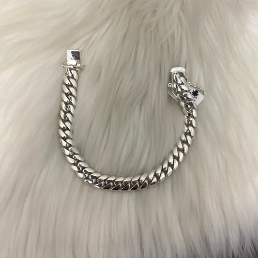 Silver Cuban Links Bracelet / 55.66gr / 10.3mm / 8in