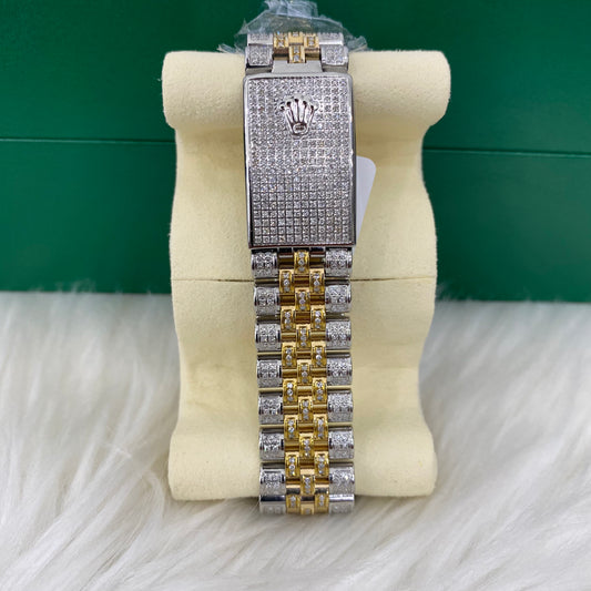 Rolex 36Mm Bustdown Two Tone Diamond