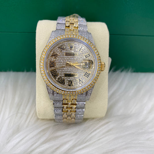 Rolex 36Mm Bustdown Two Tone Diamond