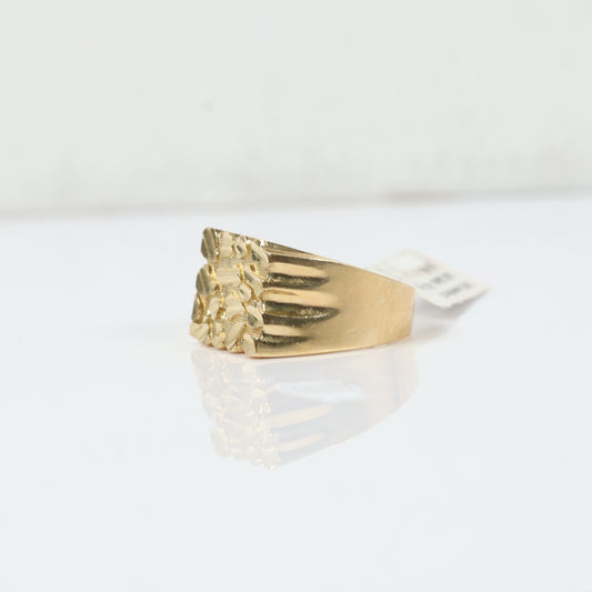 14K Yellow Gold Nugget Ring / 6.7gr / Size 10