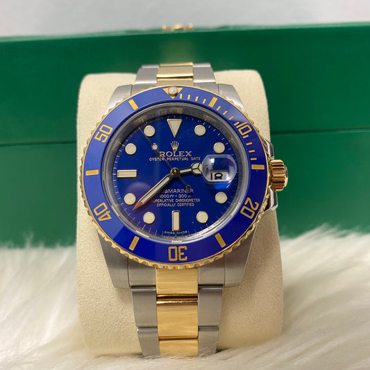 Rolex Submariner Date 40Mm 116613Lb Blue Dial Ceramic Bezel 18K Yellow Gold And Stainless Steel 2010 Oyster Band