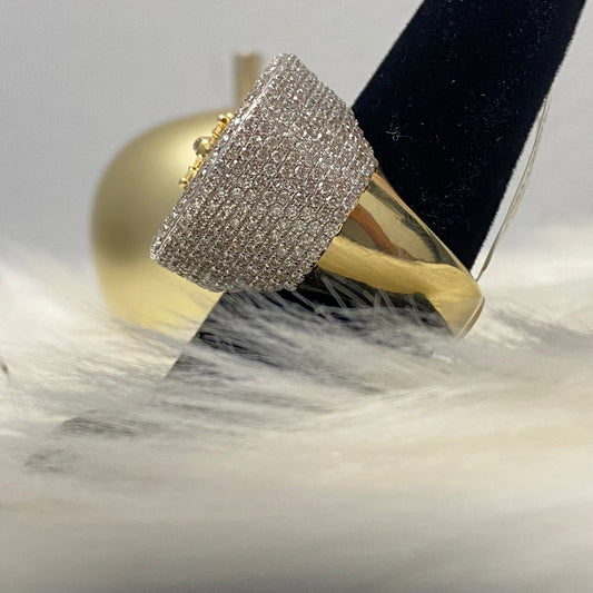 10K Yellow Gold Diamond Casino Roulette Ring 4.8Ct Dia / 24.6gr / Size 12