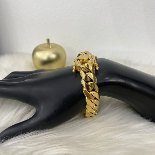10K Yellow Gold Cuban Links Bracelet / 128.5gr / 15.2mm / 8in