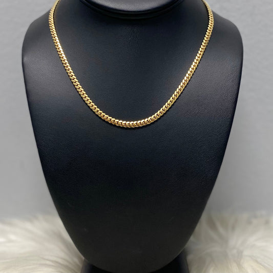 14K Yellow Gold Micro Cuban / 20.4gr / 4mm / 16in