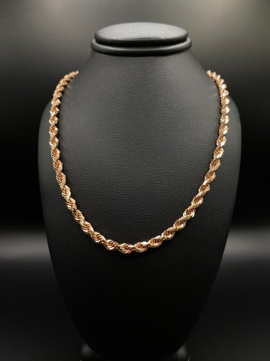 10K Rose Gold Rope Chain / 20gr / 3.5mm / 18in