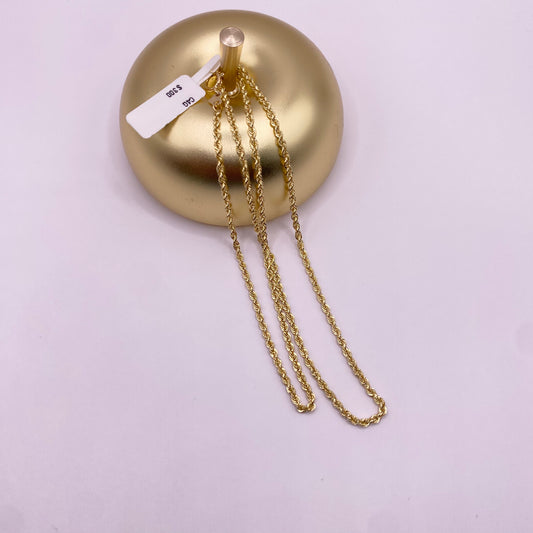 14K Yellow Gold Rope Chain / 1.6gr / 1.8mm / 24in