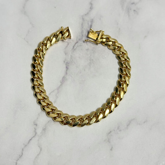 14K Yellow Gold Cuban Links Bracelet / 38.6gr / 8.3mm / 7in
