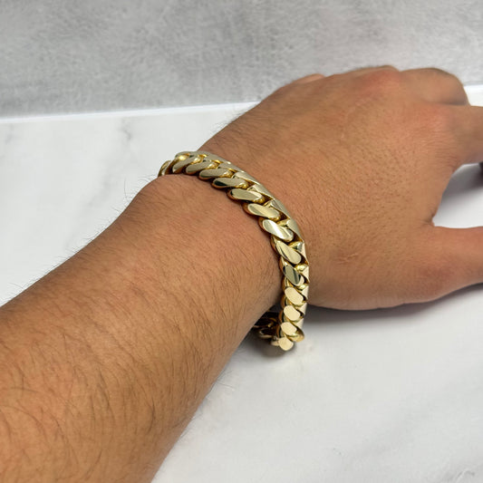 14K Yellow Gold Cuban Links Bracelet / 89.3gr / 11.6mm / 8in