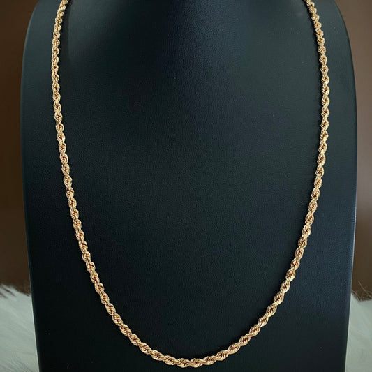 10K Rose Gold Rope Chain / 14gr / 2.7mm / 20in