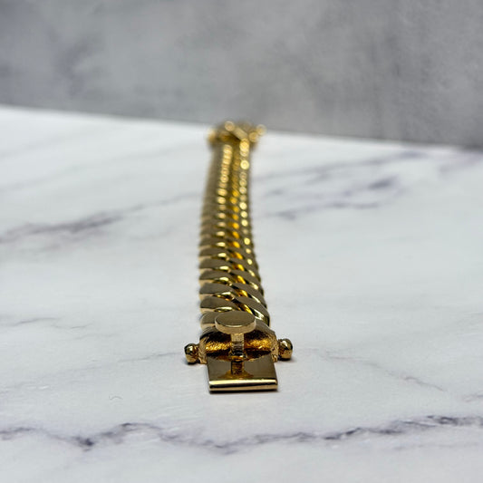 10K Yellow Gold Cuban Links Bracelet / 124.6gr / 15mm / 8.5in