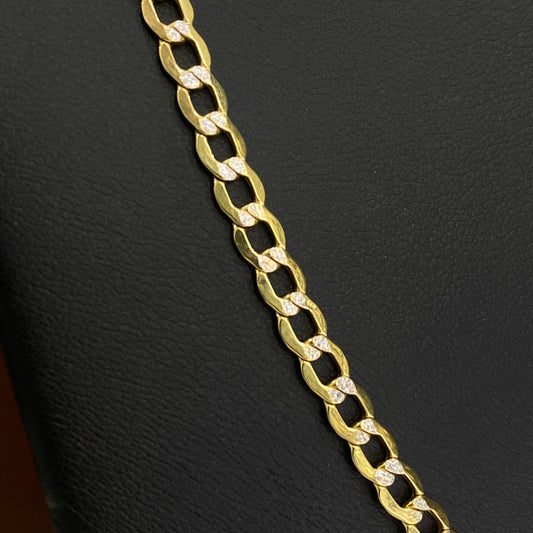10K Yellow - White Gold American Cuban Chain / 7.8gr / 4.6mm / 26in