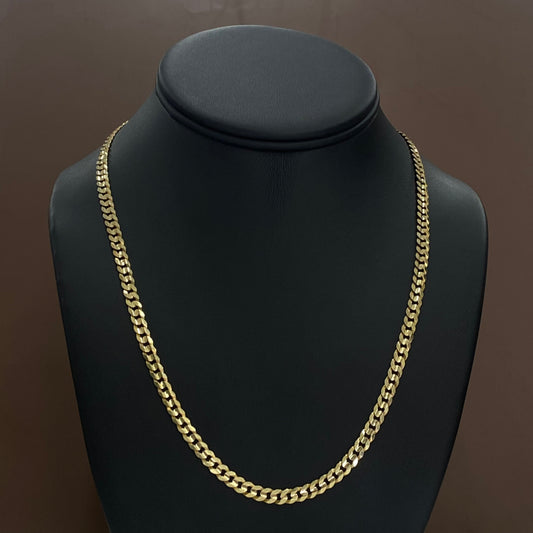 10K Yellow Gold American Cuban Chain / 17.7gr / 4.5mm / 24in