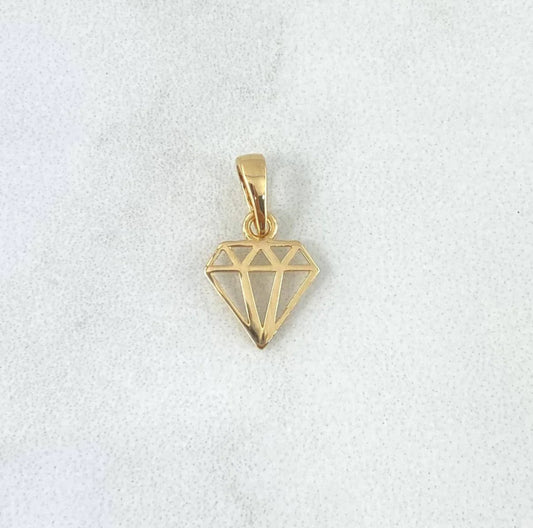 18K Yellow Gold Diamond Pendant / 0.56gr / 0.6in