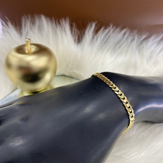 10K Yellow Gold American Cuban Bracelet / 5.1gr / 4.6mm / 6.5in