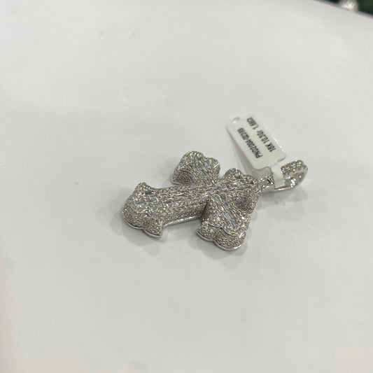 18K White Gold Cross Pendant With Diamond 1.66Ct / 10.2gr