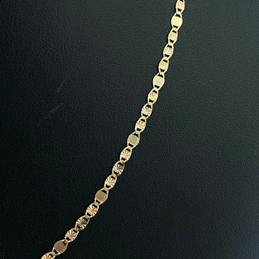 14K Three Colour Gold Mariner Chain / 2.2gr / 2.7mm / 16in