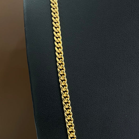 18K Yellow Gold Cuban Link Chain / 38.9gr / 3.8mm / 29in