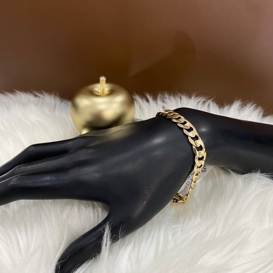 10K Yellow Gold American Cuban Link Bracelet / 18.8gr / 8.4mm / 8.5in