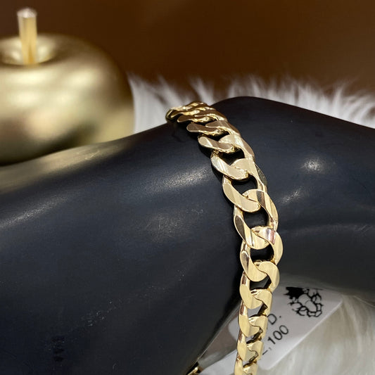 10K Yellow Gold American Cuban Link Bracelet / 18.8gr / 8.4mm / 8.5in