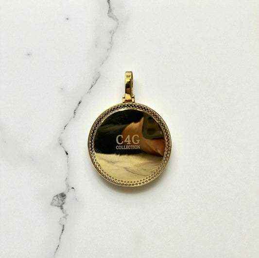 10K Yellow Gold Memorial Pendant 2.89Ct Lab Dia / 11.1gr / 2.3-1.6in