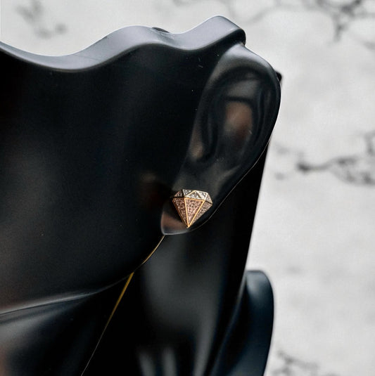 10K Yellow Gold Prim Diamond Stud Earrings 1.8Ct / 1.8gr