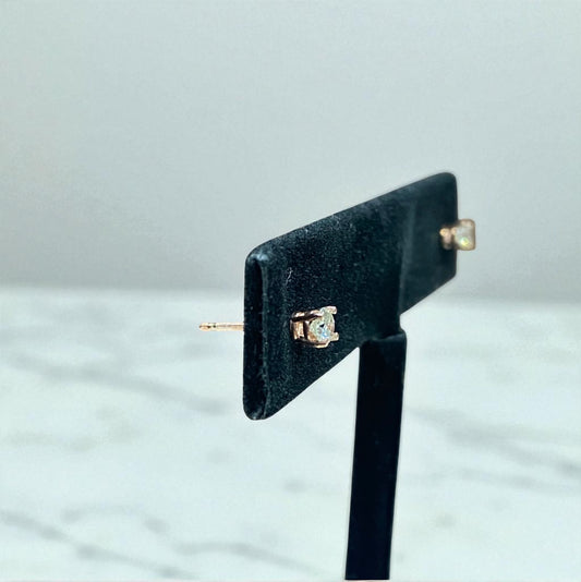 14K Rose Gold Diamond Luxury Stud Earrings 0.25Ct / 0.5gr