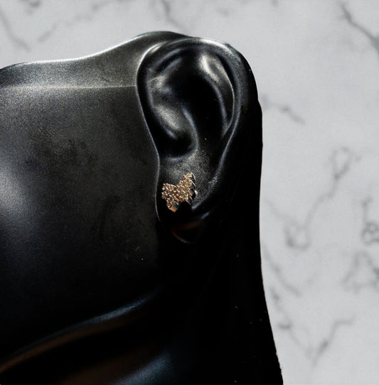 14K White Gold Butterfly Diamond Stud Earrings 1.1Ct / 1.2gr