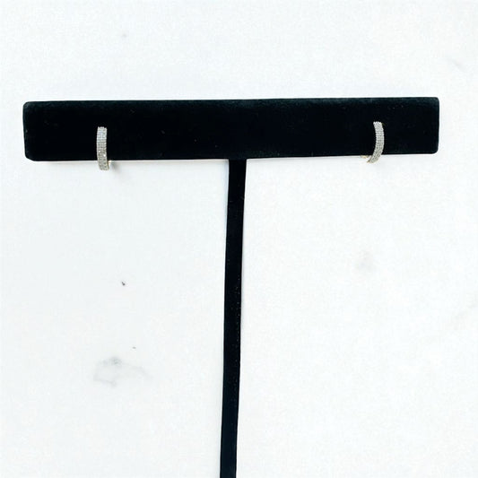 10K Yellow Gold Diamond Luxury Hoop Earrings 0.09Ct Dia / 1gr