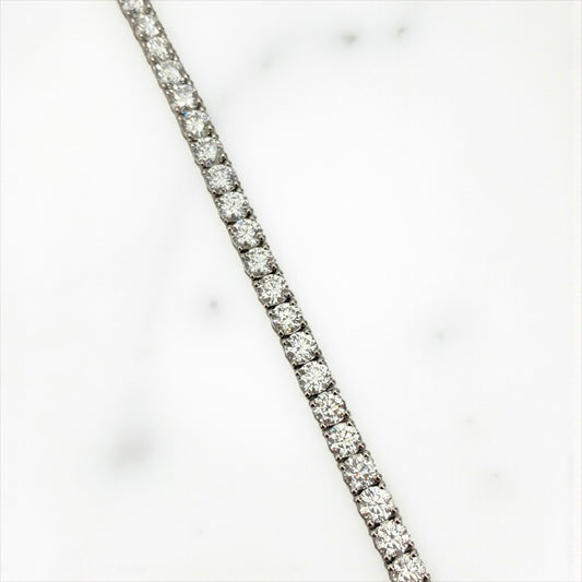 14K White Gold Diamond Tennis Bracelet 10.25Ct Dia Lab Vs / 12.18gr / 4.4mm / 7in