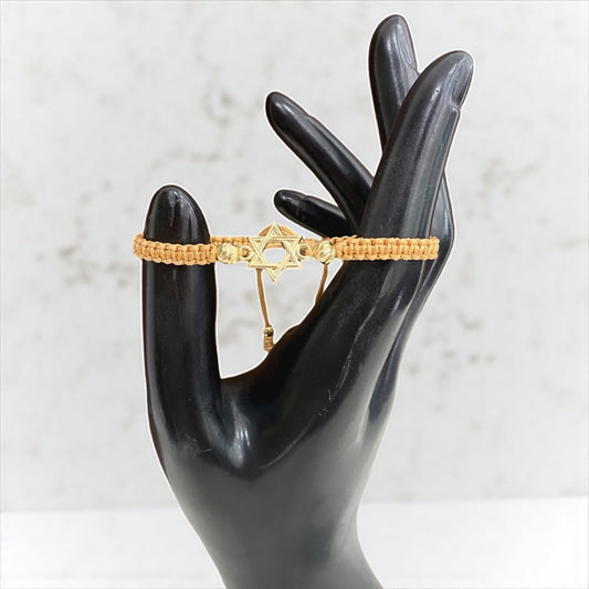 18K Yellow Gold Tejido David'S Star Bracelet Adjustable / 0.99gr