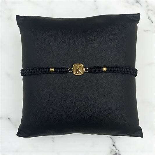 18K Yellow Gold Tejida Letter K Bracelet Adjustable / 0.42gr