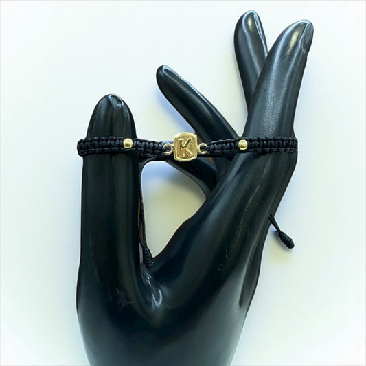 18K Yellow Gold Tejida Letter K Bracelet Adjustable / 0.42gr