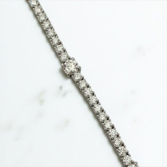 14K White Gold Diamond Tennis Bracelet 2.79Ct Dia Lab Vs / 7.73gr / 2.4mm / 6 3/4in