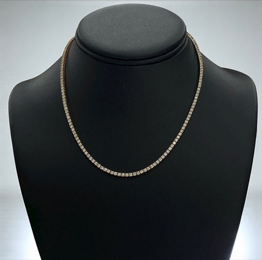 14K Rose Gold Tennis Chain 6.99Ct / 16.3gr / 2.6mm / 18in