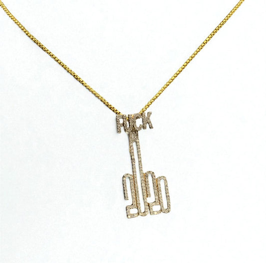 F*Ck 2020 Pendant 10K Yellow Gold With Diamond / 6.9gr