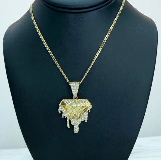 14K Yellow Gold Diamond Pendant / 1.85Ct Dia / 14.5gr