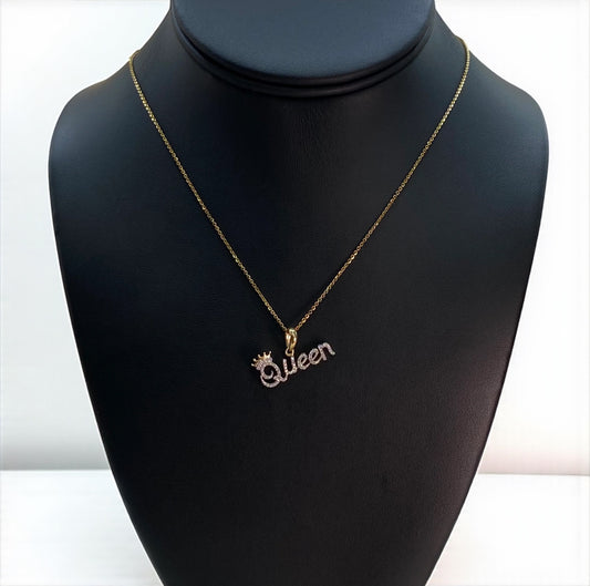 10K Yellow Gold Queen Jewelry Set With Diamond / 3gr