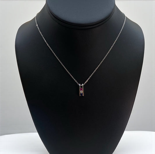 14K White Gold Sapphire Ruby Diamond Jewelry Set / 4gr