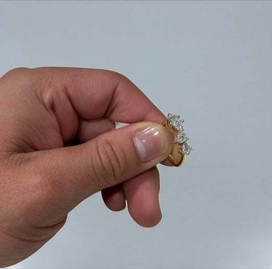 14K Yellow Gold Diamond Hearts Ring 0.50Ct Dia / 2.9gr / Size 7