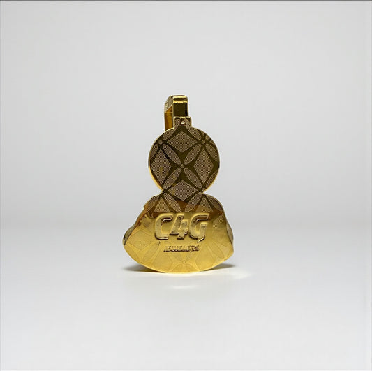 10K Yellow Gold San Judas Pendant 0.23Ct Lab Dia / 23.1gr / 2in