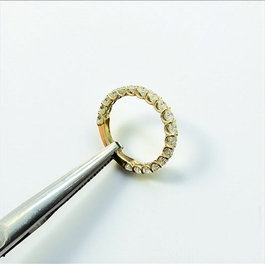 14K Yellow Gold Lab Diamond Anniversary Engagement Ring 1.72Ct Lab Dia Vs / 2.35gr / Size 7